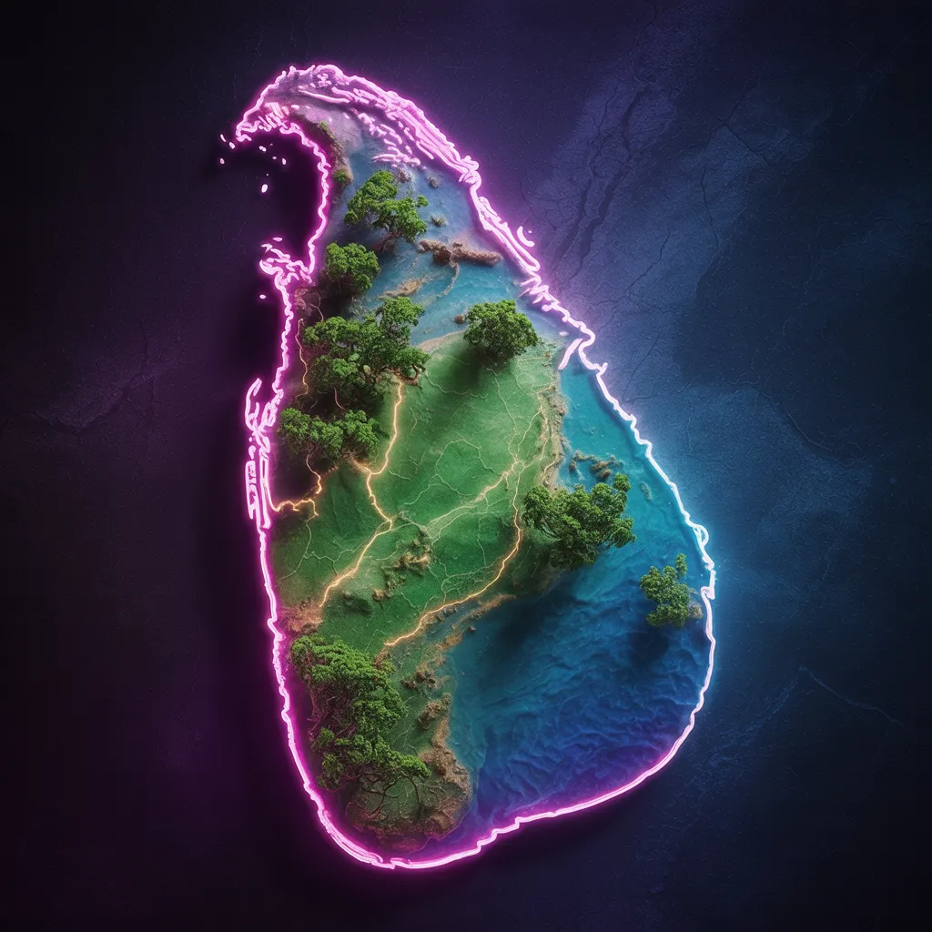 Map of Sri Lanka with a mesmerizing nexgen creator sri lankawattala1