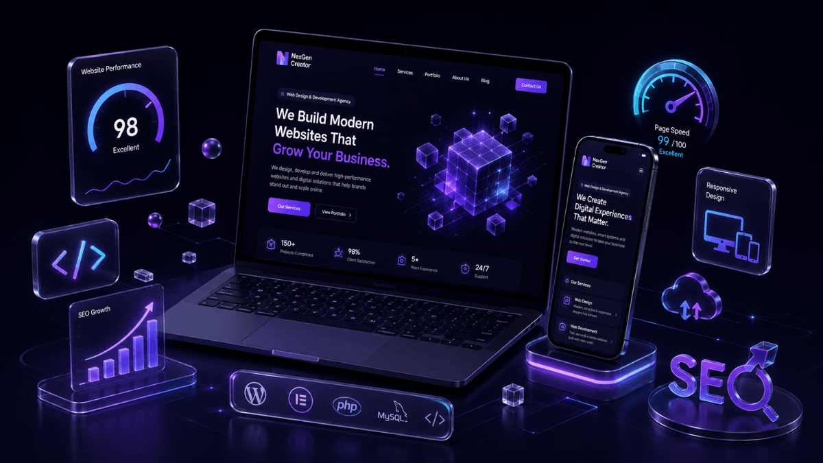 NexGen Creator | Custom Web Systems & Development Agency Sri Lanka - Modern Tech Graphic